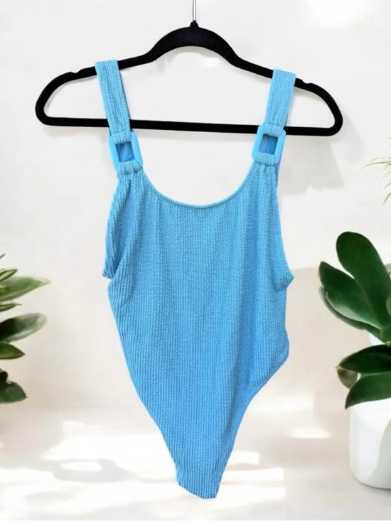 aerie Other - aerie Blue Textured One-Piece Swimsuit